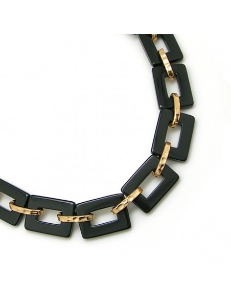 Gargantilla negra con dorado - Bisutería Tienda Online