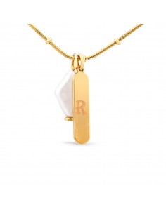 Gargantilla cadena bolitas con placa y cometa perlada