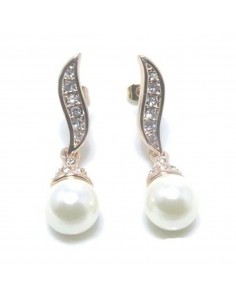 Pendientes colgantes con perla