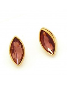 Pendientes dorados de cristal facetado 2