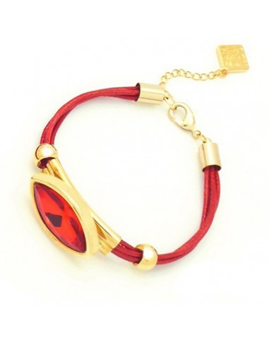 Pulseras cordón rojo con cristal facetado