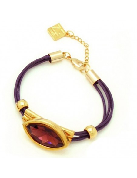 Pulseras cordón Lila con cristal facetado