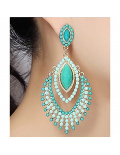 Pendientes largos baño de oro y resina 2