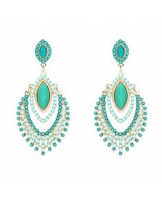 Pendientes largos baño de oro y resina