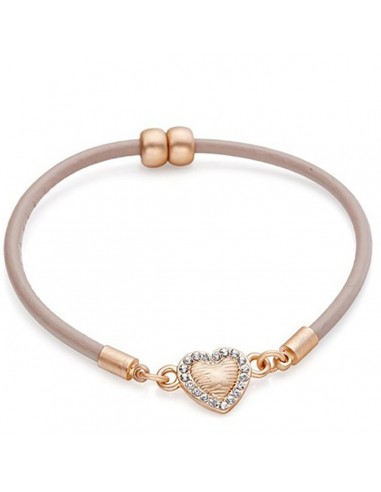 Pulsera beige piel legítima corazón