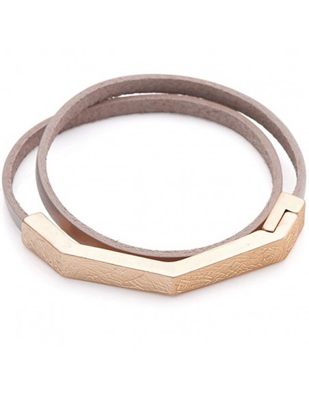 Pulsera piel doble vuelta