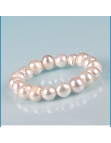 Pulsera elásticas de perlas de río marfil