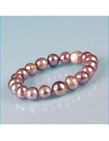 Pulsera elásticas de perlas de río rosa