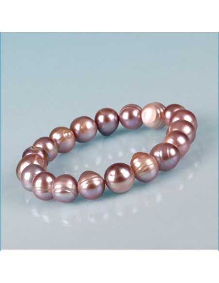 Pulsera elásticas de perlas de río rosa