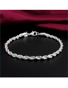 Pulsera cordón retorcido en plata
