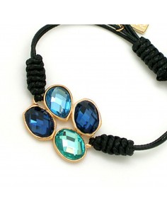 Pulsera ajustable hilo y cristales facetados