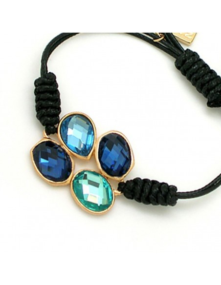 Pulsera ajustable hilo y cristales facetados