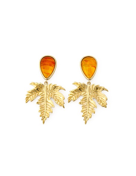 Pendientes naranja y oro
