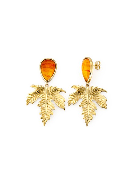 Pendientes naranja y oro