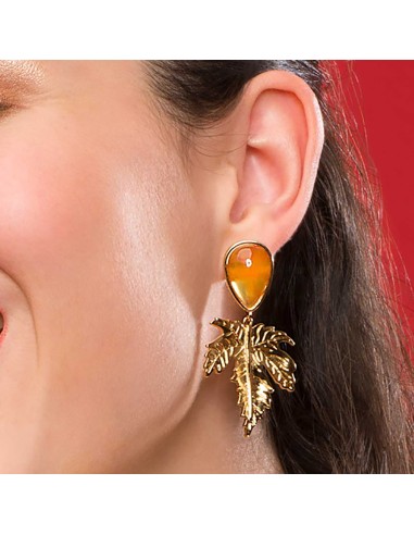 Pendientes naranja y oro