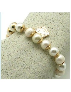 Pulsera de perlas de cristal blanco 2