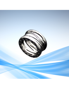 Anillo ancho blanco estilo Bvlgari doce mm