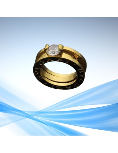 Anillo estilo Bvlgari piedra transparente