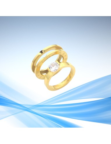 Anillo estilo Bvlgari piedra transparente