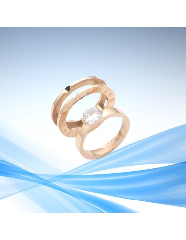 Anillo estilo Bvlgari piedra transparente