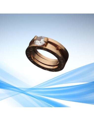 Anillo estilo Bvlgari piedra transparente