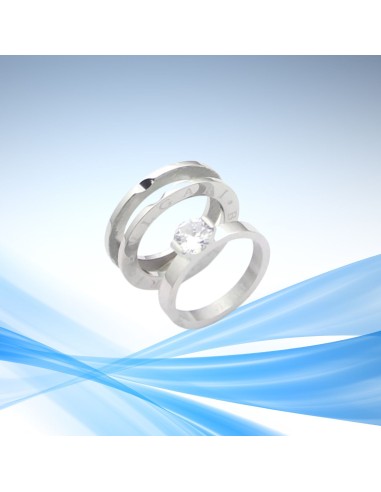 Anillo estilo Bvlgari piedra transparente