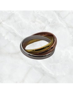 Anillo triple entrelazado en tres colores 2