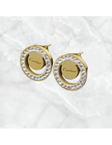 Pendientes acero Cartier con circonitas