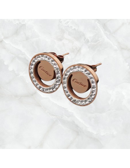 Pendientes acero Cartier con circonitas