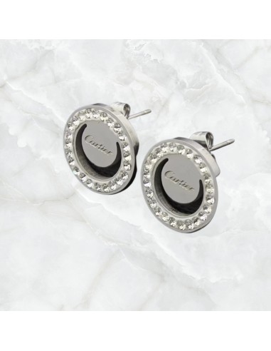 Pendientes acero Cartier con circonitas
