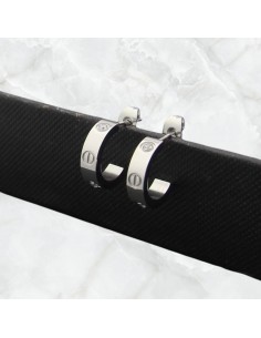 Pendientes aro abiertos acero estilo Cartier