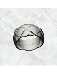 Anillo rombos de acero estilo Chanel