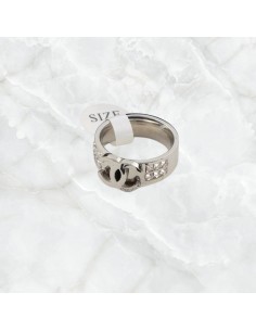 Anillos acero con piedras y logo Chanel