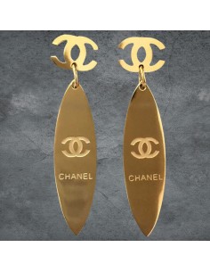 Pendientes acero elipse estilo Chanel 2