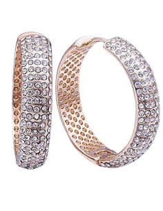 Pendientes aro imitación diamantes