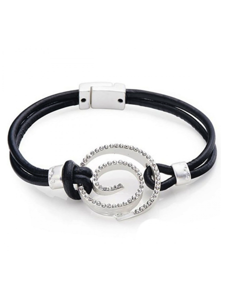Pulsera de cuero mujer espiral