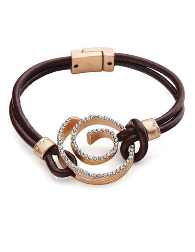 Pulsera de cuero mujer espiral