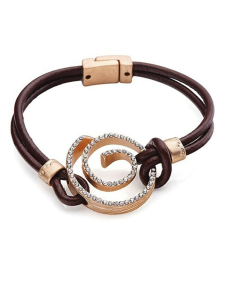 Pulsera de cuero mujer espiral