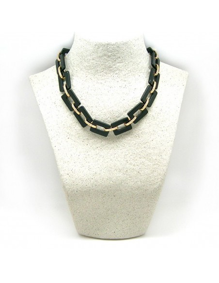 Gargantilla negra con dorado - Bisutería Tienda Online