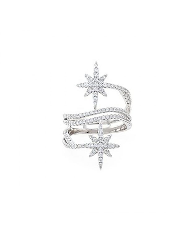 Anillo estrellas plata ley