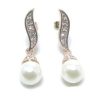 Pendientes colgantes con perla