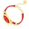 Pulseras cordón rojo con cristal facetado