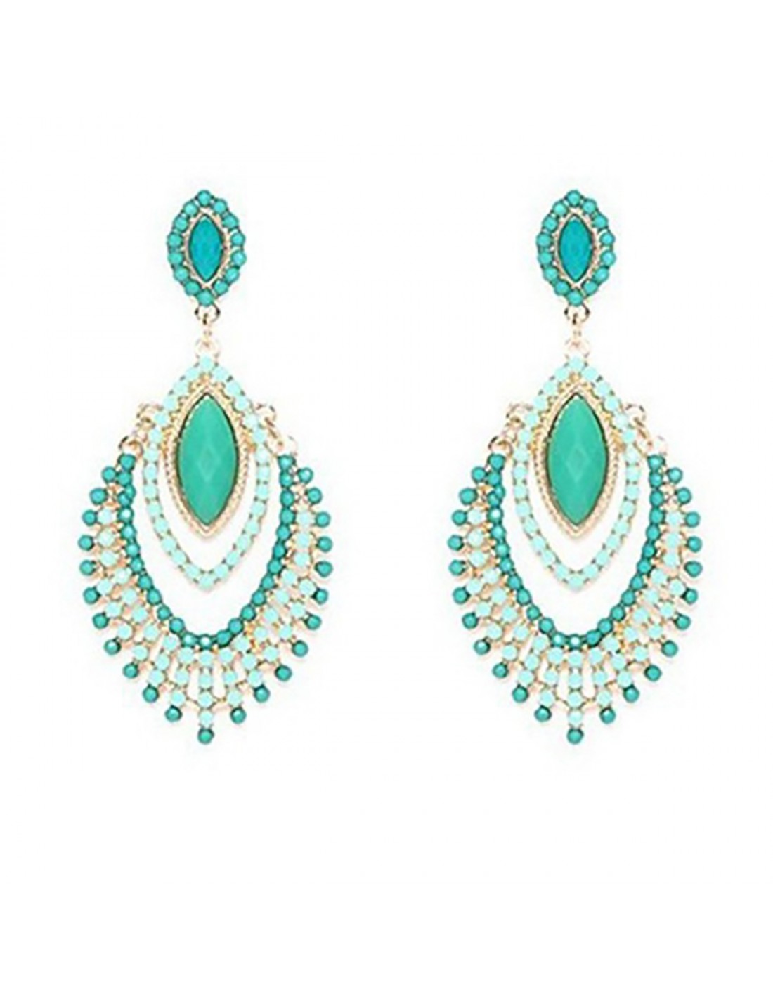 Pendientes largos baño de oro y resina