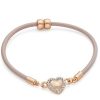 Pulsera beige piel legítima corazón