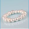 Pulsera elásticas de perlas de río marfil