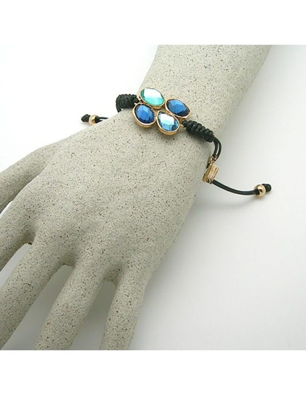 Pulsera ajustable hilo y cristales facetados