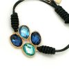 Pulsera ajustable hilo y cristales facetados