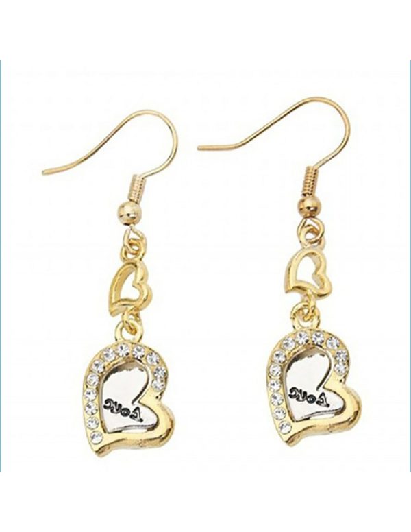 Pendientes largos corazón Love