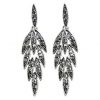 Pendientes vintage hojas negras