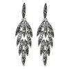 Pendientes vintage hojas negras